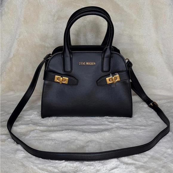 Steve Madden Handbags - Steve Madden Black Bmoores Satchel with Satchel Gold Details $60 OBO